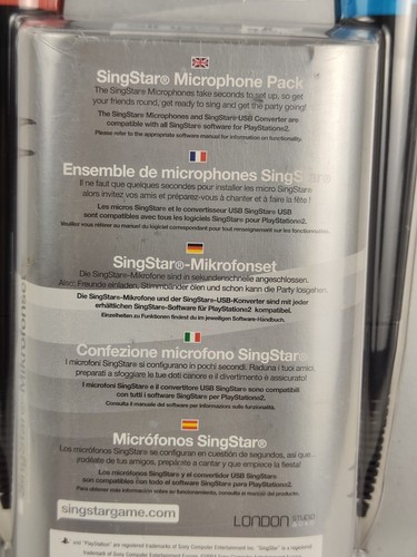 Set of 2 Singstar Wired Microphones for PlayStation PS2/3/4 New, Sealed - Picture 3 of 9
