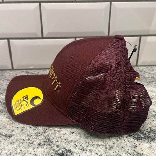 Carhartt Canvas Mesh Back Logo Graphic Cap Mütze Maroon Brown Trucker - Bild 9 von 11