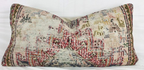 Funda Almohada Kilim Turco Decorativa Rojo Rosa Verde Marrón 12x24 Cojín Sofá Rojo - Imagen 2 de 9