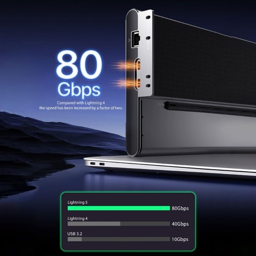 PCIe version Visuals Dock Streak 5 Double Connection 80Gbps Data Transfer Metal - Picture 6 of 8