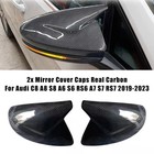 For Audi C8 A8 S8 A6 S6 RS6 A7 S7 RS7 2019-2023 Carbon Fiber Mirror Caps DE