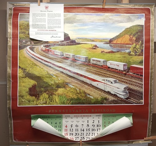 Pennsylvania Railroad (PRR) Vintage 1956 Wandkalender von Grif Teller
