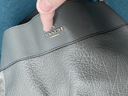 COACH Lexy Leather Suede Shoulder Bag 3 Compartment grey - Picture 11 of 18