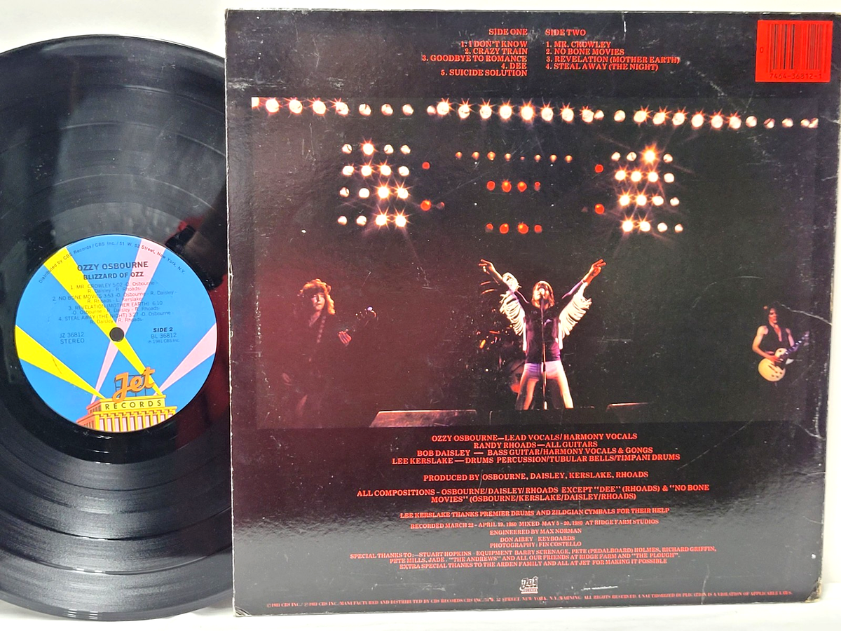 OZZY OSBOURNE Blizzard of Ozz ORIG 1981 LP Jet JZ 36812 NM Vinyl w