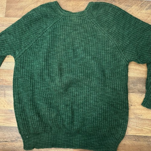 Vintage LL Bean Sweater Adult XL Hunter Green Heavy Knit Long Sleeve 70s 80s - Picture 9 of 14
