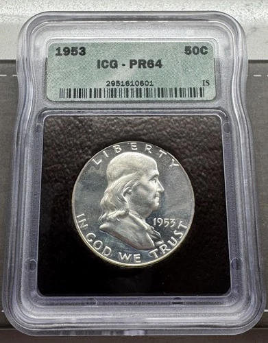 1953 Proof Franklin Half Dollar - PR64 - PROOF 64 - Nice Glossy Look