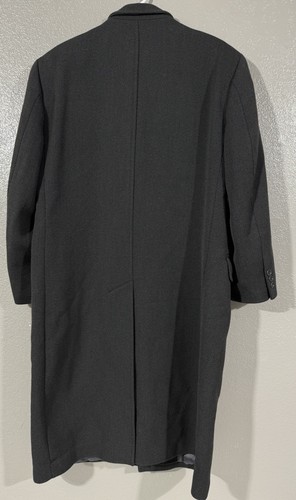 Mens London Fog 3 Button Long Coat Size Small Black Trench - Picture 8 of 13