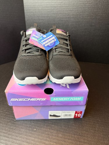 Scarpe comode Skechers BOBS Squad Chaos donna 10 sneakers memory foam nere - Foto 4 di 11
