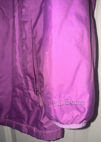 LL Bean Hooded Coat Jacket Womens XS Fleece Lined Purple Extra Small - Picture 6 of 11