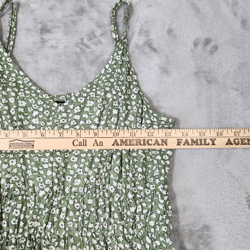 SHEIN Floral Mini Dress Womens M Green Sundress Cottagecore Summer Beach Party - Picture 3 of 7