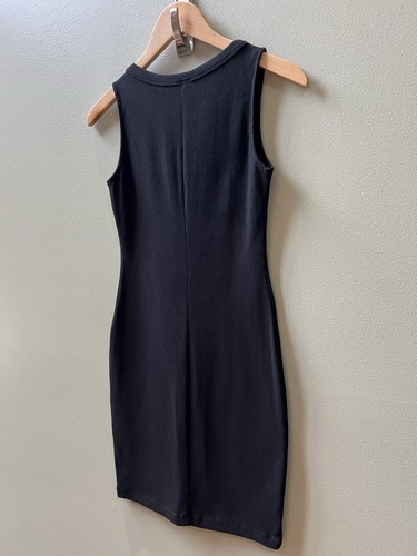 H&M Bodycon Vestito Donna Taglia S Nero Senza Maniche a Costine - Foto 9 di 15