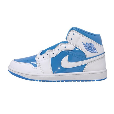 #ad Air Jordan 1 Mid UNC Blue Patent White Sneakers Size 9.5 BNIB FZ2142 114 $104.99