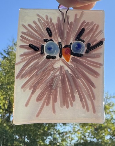 Multicolor verschmolzenes Glas Rechteck Ornament/Sonnenfänger süß lila rosa  - Bild 19 von 20