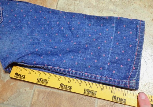 Vintage Health-Tex Toddler Girls 4T Blue Denim Overalls Pink Hearts Bib Pants - Picture 11 of 11