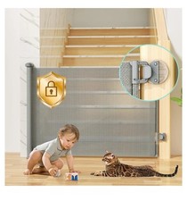 Retractable Baby Pet Gate Auto Lock with Safety Indicator Indoor Outdoor 55"x33"
