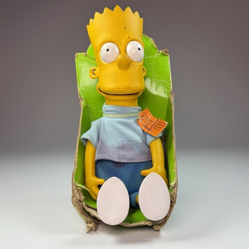 Vintage 1990 Bart Simpson Plüschpuppe mit Vinylkopf - Dan Dee OVP - lesen - Bild 2 von 11