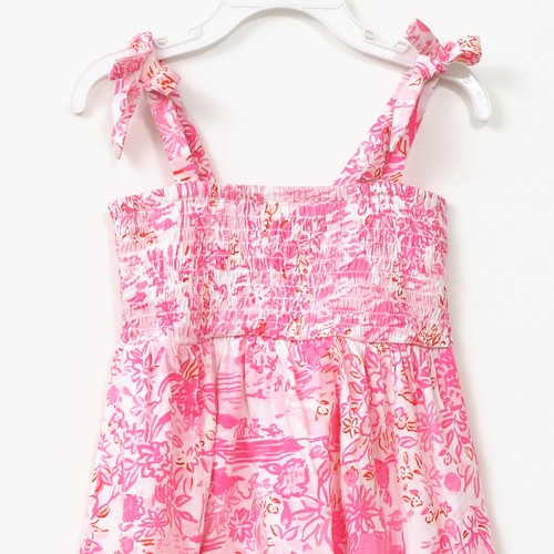 Lilly Pulitzer Girls Mini Kailua Dress Smocked Printed Sleeveless Bow S 281164 - Picture 3 of 6