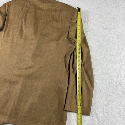 Canali Silk Wool Blazer Mens EU 54 US 44 Brown Plaid 3 Button Sport Coat Jacket - Picture 16 of 17