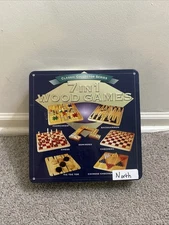 Pressman Boardgame Classic Collectors Series - 7 in 1 Wood Games Box VG/EX