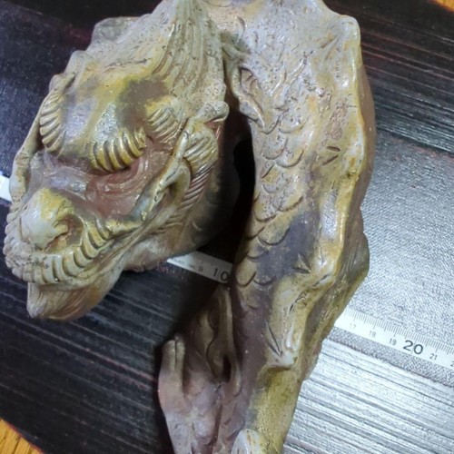 Bizen Ware Dragon Zodiac Figurine Ceramic Art Godzilla-like Design 24cm Vintage - Picture 13 of 24