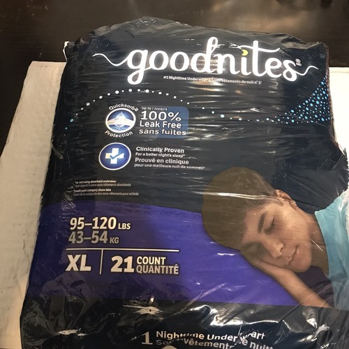 GOODNITES Boys' Nighttime Underwear, Size XL 95-120 Lbs 21 Count