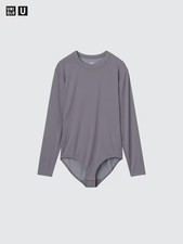 Uniqlo AIRism Bodysuit Long Sleeve Purple Small