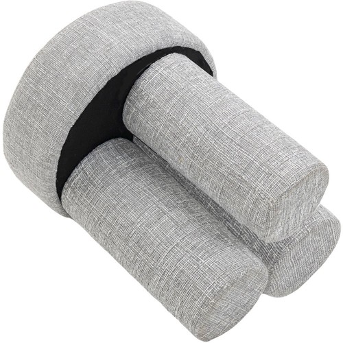 Larson Grey Polyester Fabric Ottoman/Stool - Picture 5 of 8