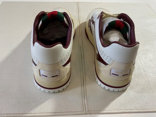 Gucci Hombres N Re-Web Blanco/Rojo Cuero Tenis Zapatos Talla 7 EE. UU. - Imagen 5 de 10