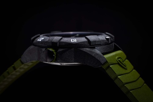 ProTek Carbon Dive Watch, Carbon Case/Black&Green Dial/Green Strap, One: PT1005G - Picture 3 of 5