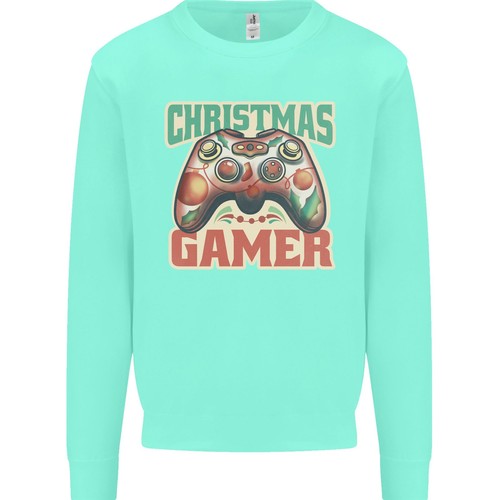 Christmas Gamer Funny Gaming Joypad Kids Sweatshirt Jumper - Picture 14 of 33