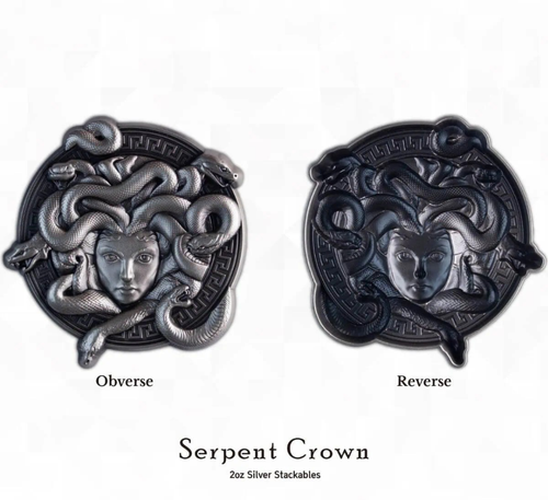 2025 Corea del Sud Corona di serpente 2 oz 999 medaglia argento anticato altorilievo - Foto 2 di 3