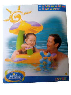 Intex Wet Set Flower Yellow Green Baby Float Weight Limit 25 lbs Ages 12 M+