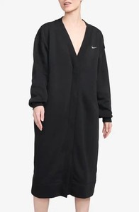 Size Medium Nike Phoenix Fleece Oversized Long Cardigan Black FV8036-010