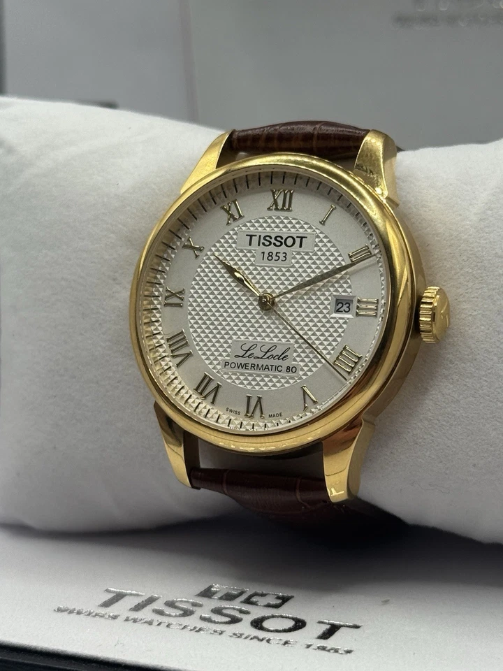 PVP £640 Tissot Le Locle Powermatic 80 - Tono Dorado - Movimiento Automático - Cuero Foto 2 de 4