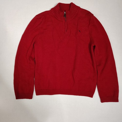 Tommy Bahama Red Kid's Pullover Half Zip Mock Neck Casual Sweater Size XL (14)
