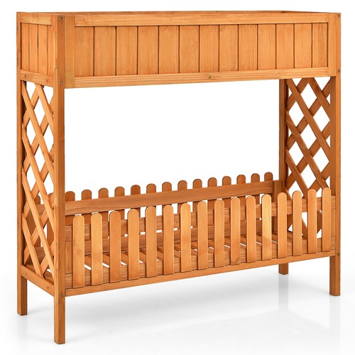 2-Tier Raised Garden Bed Elevated Wood Planter Box for Vegetable Flower Herb - Picture 10 of 10