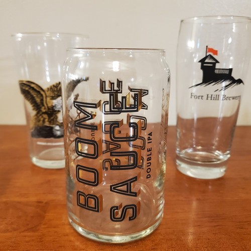 Brewing Company Glass Lot Beer Bar Glasses Mancave Set Yuengling Boom Sauce - Picture 2 of 13