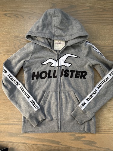 Vintage Hollister grauer Hoodie mit Reißverschluss Größe Small Unisex gebraucht, in einwandfreiem Zustand - Bild 2 von 7