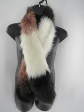 Women's K.I.T. Keep It Trendy Black White Pink Ombre Faux Fur Scarf: Brand New!!