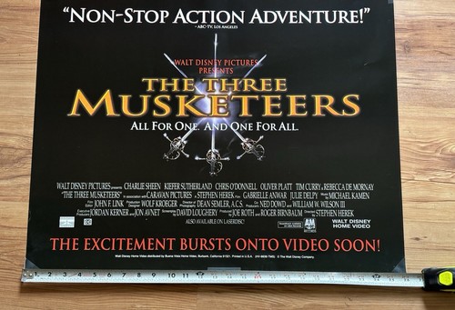 Vintage 1994 The Three Musketeers Retailer VHS Release Movie Poster Disney 26x40 - Picture 6 of 7