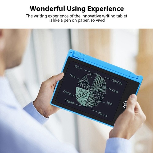 (Blue)4.5 Inch LCD Writing Tablet Electronic Drawing Pads Erasable Doodle - Afbeelding 6 van 12
