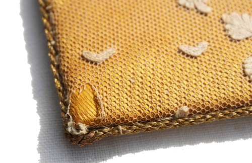 Ancienne pale de calice liturgique / broderie sur tulle / religion - Imagen 5 de 8