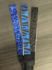 Set of 3 Headbands. Blue, Blue Zebra Stripe  Black. One Size Fits Most