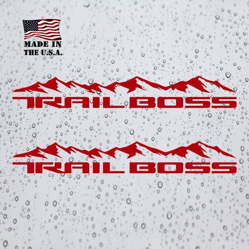 (2x) TRAIL BOSS MOUNTAIN Decal Vinyl Sticker Bedside for Chevrolet Silverado Car - Picture 6 of 11
