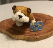 Webkinz Lil' Kinz Bulldog HS126 Brown Plush Stuffed Animal Toy With Code