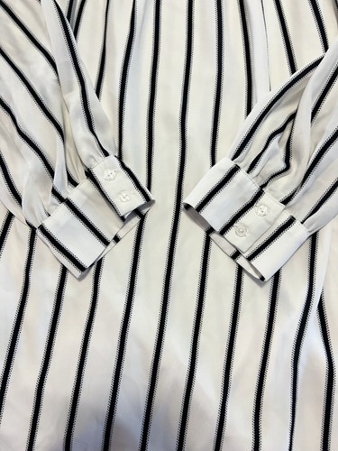 Forever 21 Contemporary Women White Casual Dress Sz Large Striped - Picture 5 of 8