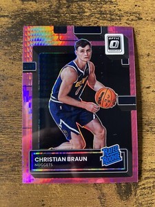 2022 Panini Donruss Optic Rated Hyper Pink Prizm Christian Braun #238 Rookie RC