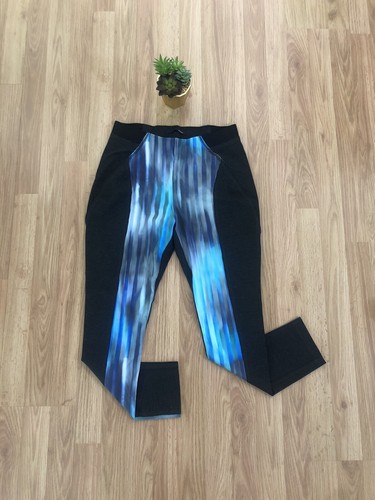 NWT ELIE TAHARI SPORT Trina Leggings Blue/Black Womens SIZE MED - Picture 2 of 8