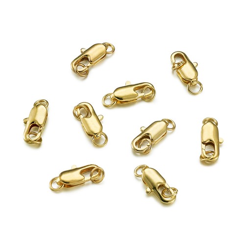 10x Brass Lobster Claw Clasp Hook DIY Jewelry Trigger Finding Lead Free 18x6mm - Picture 5 of 18