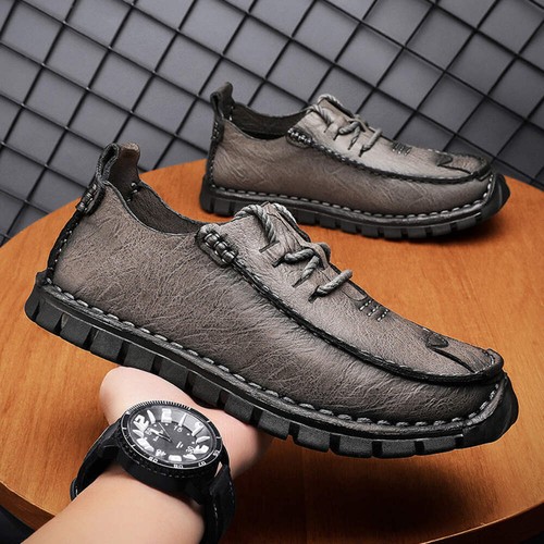 Outdoor Sports Anti-slip Lace-up Soft Bottom Men's Casual Leather Shoes - Picture 3 of 64